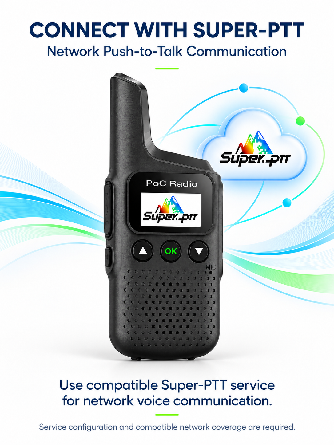 M1 radio with Super-PTT network push-to-talk platform.