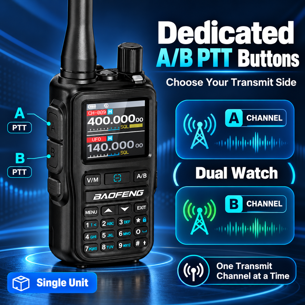 BAOFENG BF-5RMINI black single radio dual PTT controls