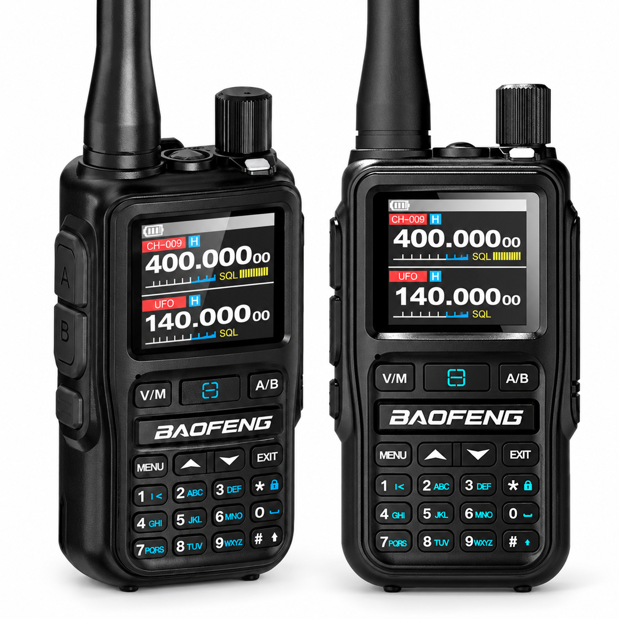 BAOFENG BF-5RMINI black two-radio set white background