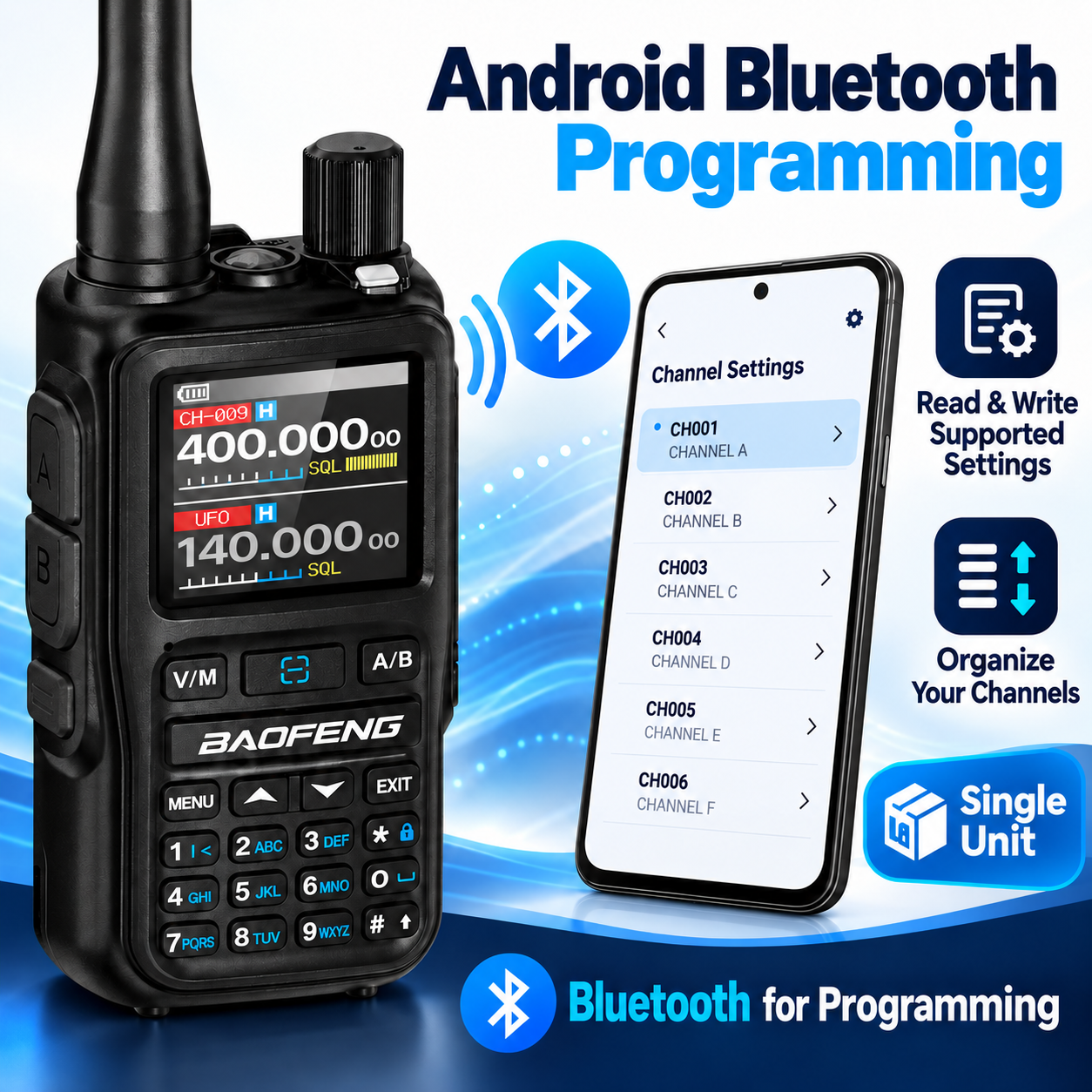 BAOFENG BF-5RMINI black single radio Android Bluetooth programming