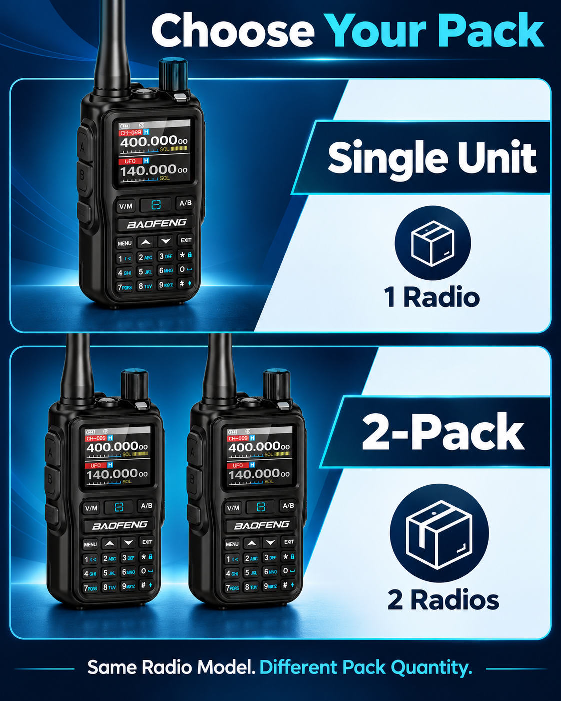 BAOFENG BF-5RMINI black single-unit and two-pack options