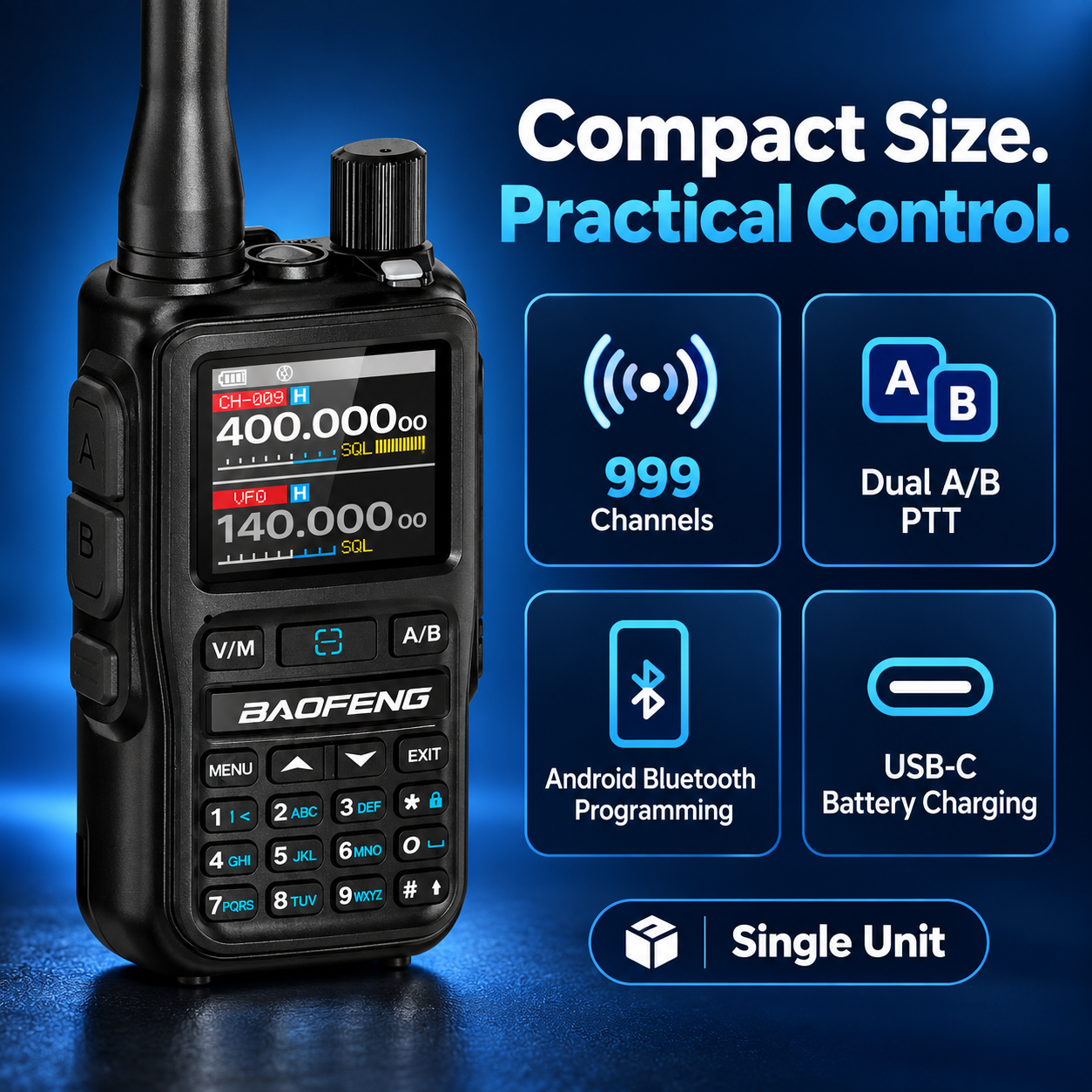 BAOFENG BF-5RMINI black single radio feature overview